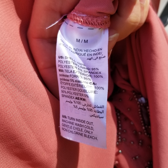 WHBM pink mini sequined cocktail party spaghetti strap dress M - Picture 10 of 11